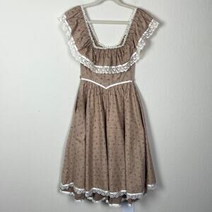 Vintage 80’s Jessica McClintock Gunne Sax petticoat prairie dress women’s size 3